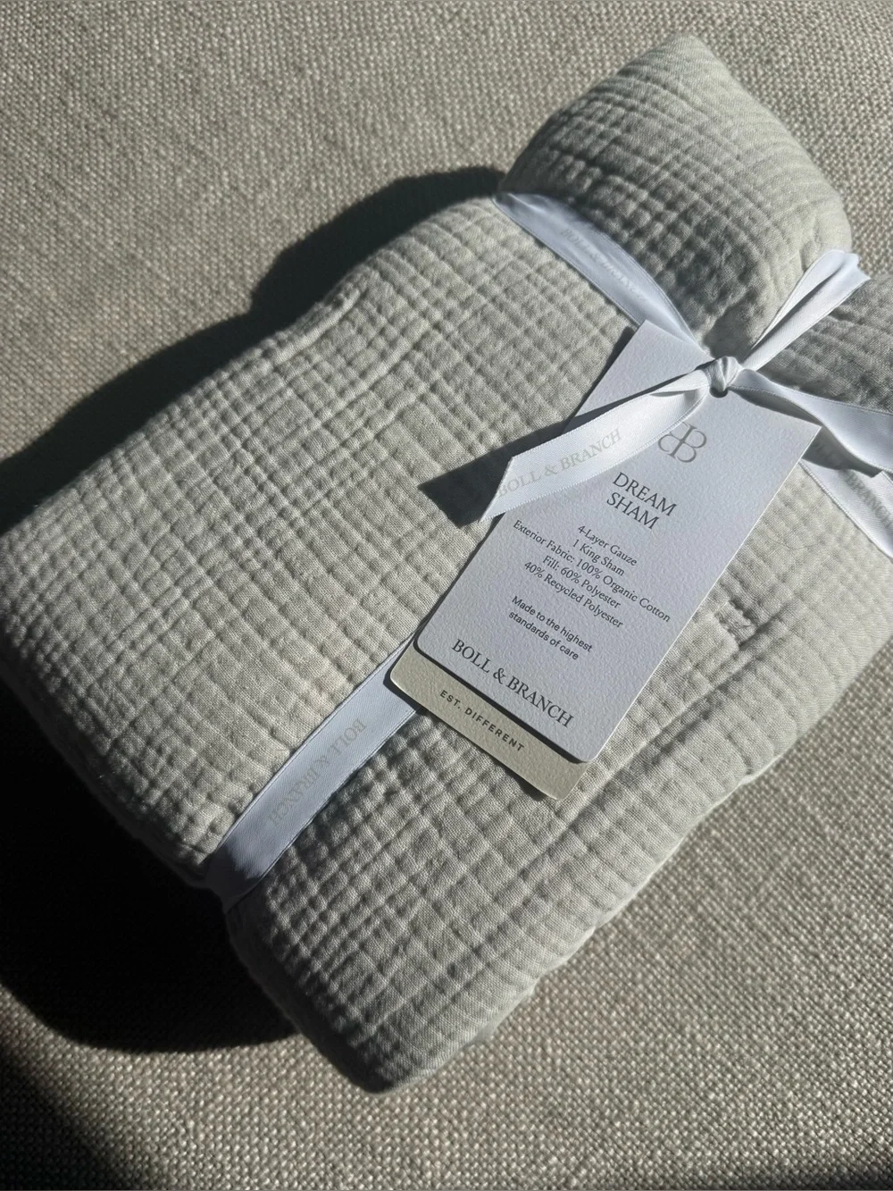 Boll & Branch Dream Comforter Sham King NWT